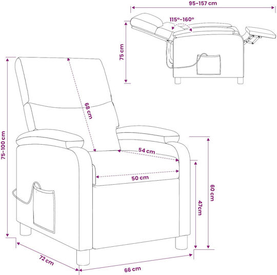 Πολυθρόνα Relax Massage Μοβ 66x95x100cm