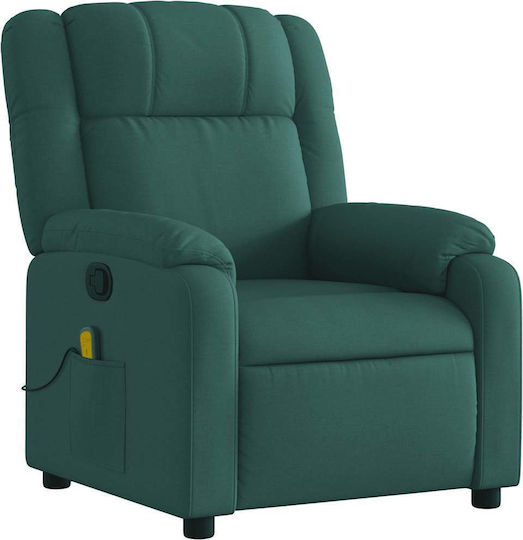 Πολυθρόνα Relax Massage με Υποπόδιο Σκούρο Πράσινο 77x95x99cm