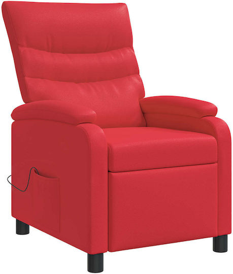 Πολυθρόνα Relax Massage από Δερματίνη Κόκκινο 66x95x100cm