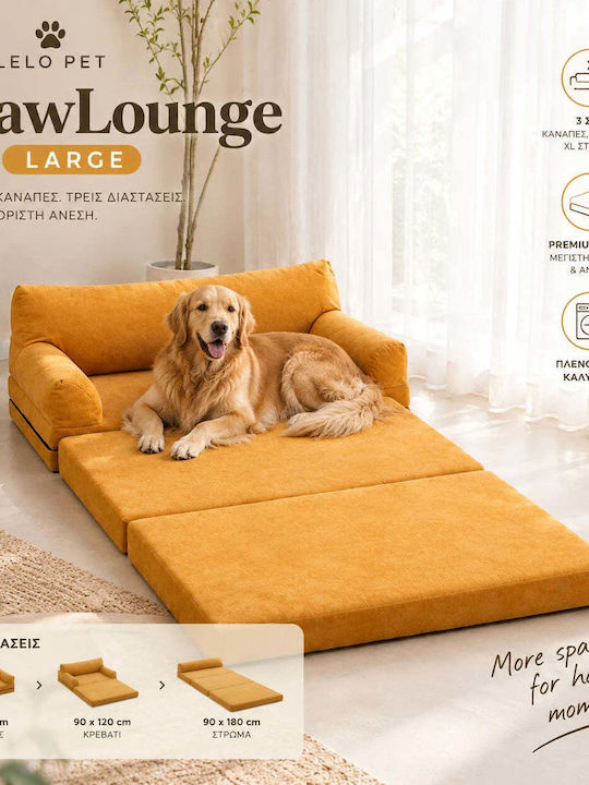 Lelo Pet PawLounge Canapea Pat Pentru Câini Ortopedic Galben 90x180cm