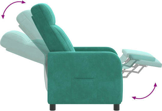 Relax Samt Tuerkis Polsterstuhl 66x95x100cm