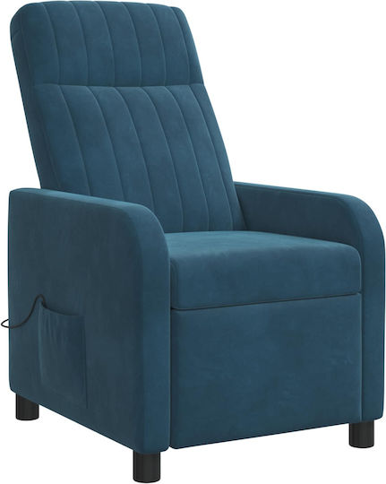 Πολυθρόνα Relax Massage Βελούδινη Μπλε 66x95x100cm