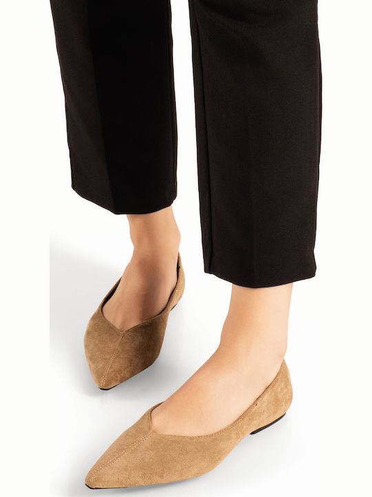Wildleder Damen Ballerinas Spitz zulaufend Púrpura