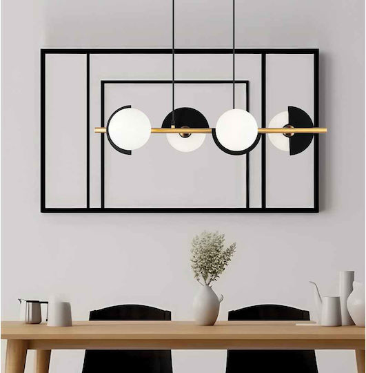 Viokef Pendant Light Black Rail for 4 Bulbs G9 78x17x126cm
