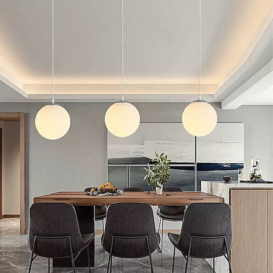 Home Lighting Se1125 1 Op Alessia Pendant Opal Pendant Light White Ball with Socket E27 25x150x25cm