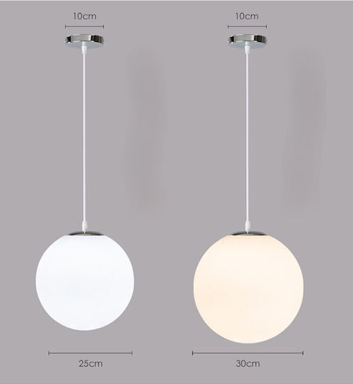 Home Lighting Se1125 1 Op Alessia Pendant Opal Pendant Light White Ball with Socket E27 25x150x25cm