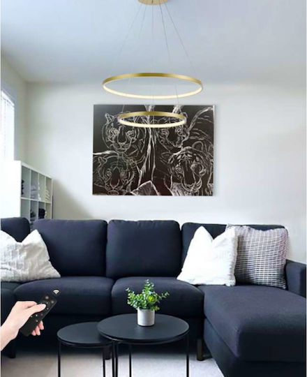 Atman Toledo Lumini Suspendate Auriu LED cu Lumină Bianco Reglabilă 60x60cm