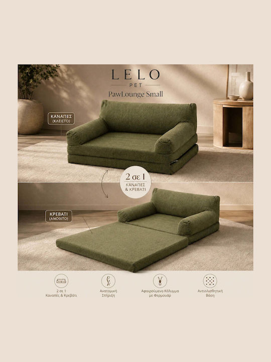 Lelo Pet Pawlounge Hundebett Sofa Orthopädisch Grünes 60x100cm