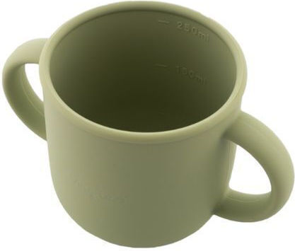Zingies Baby Cup with Handles and Straw made of Silicone Green 250ml for 4m+m+