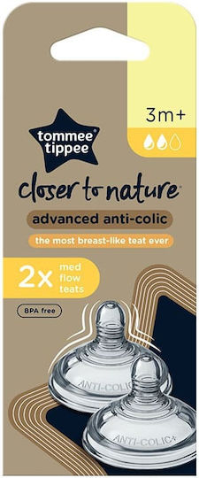 Tommee Tippee Closer to Nature Θηλές από Σιλικόνη Μεσαίας Ροής για 3+ μηνών 2τμχ