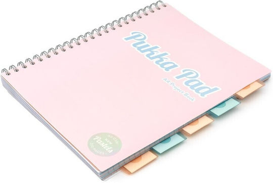 Pukka Pad Spiral Ruled Notebook A4 200 Paper Sheets 5 Subjects Pink