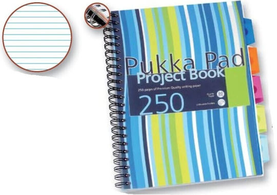 Pukka Σπιράλ Τετράδιο Ριγέ Α4 125 Φύλλων 5 Θεμάτων Fancy Πολύχρωμο