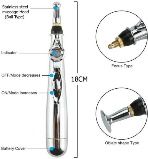 Meridian Massage Pen Στυλό Μασάζ Πιεσοθεραπείας για τον Αυχένα, την Πλάτη & τα Πόδια Κόκκινο