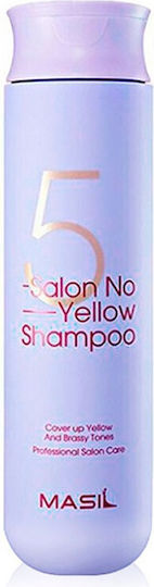 Masil 5 Salon No Yellow Shampoo Probiotic Silver Shampoo For Neutralizing Yellow Tones Without Sulfates 300ml