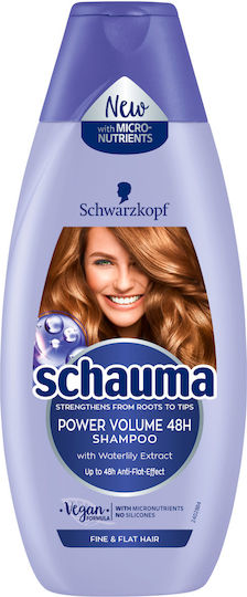Schwarzkopf Schauma Power Volume Σαμπουάν Όγκου & Λάμψης για Εύθραυστα Μαλλιά 400ml
