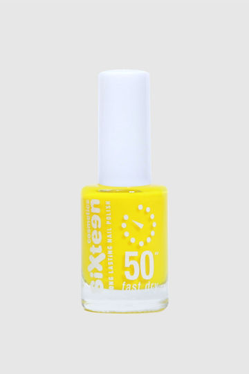 Sixteen Cosmetics Long Lasting 50'' Glossy Βερνίκι Νυχιών Quick Dry Κίτρινο 487 11ml