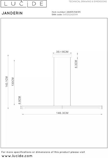 Lucide Lightning Janderin Pendant Light