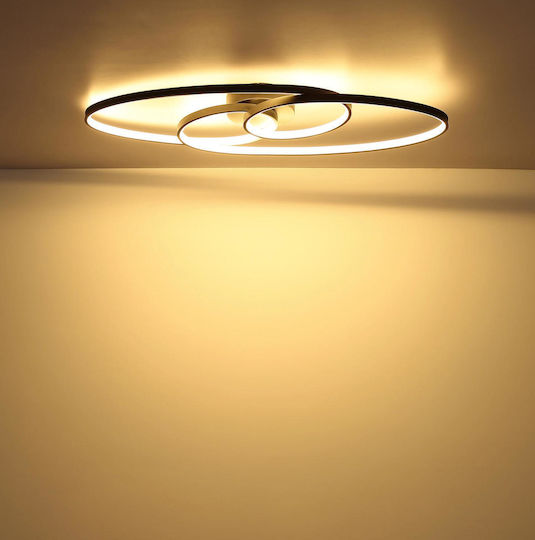 Globo Lighting Deckenleuchte Schwarz LED mit Warmes Weiß Licht 85x30cm