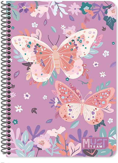 Must Team Spiral School Notebook Ruled B5 90 Paper Sheets 3 Subjects Various Designs