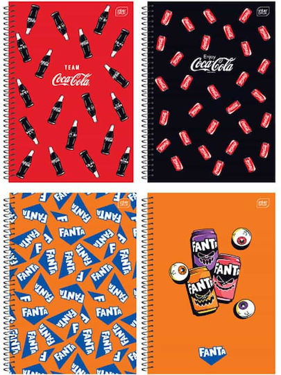 interDRUK Spiral School Notebook Ruled B5 60 Paper Sheets 2 Subjects Coca Cola (Various Designs or Colours)