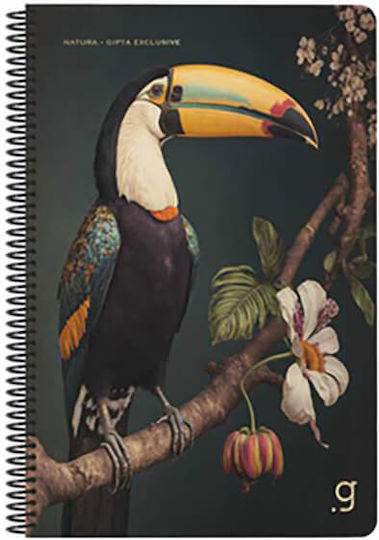 Gipta Spiral School Notebook Ruled B5 75 Paper Sheets 3 Subjects Natura (Various Designs or Colours) 3-55-37