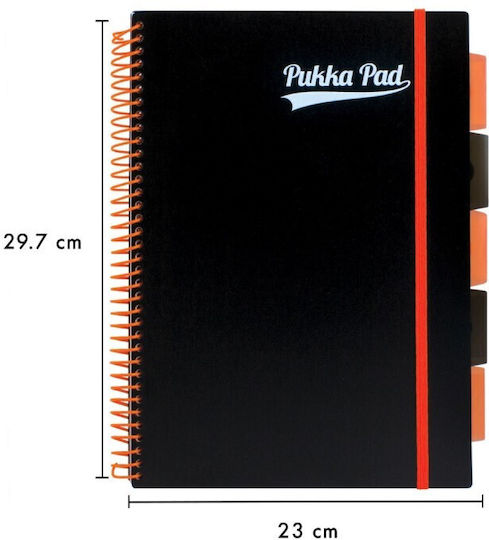 Pukka Spiral Heft Geregelt 100 Blätter Schwarz 1Stück