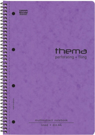 Typotrust Спирална Тетрадка С Редове А4 120 Листове 4 Теми Thema (Различни Дизайни/Цветове)