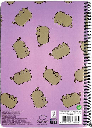 Back Me Up Spiral Ruled Notebook B5 70 Paper Sheets 2 Subjects Love Pusheen
