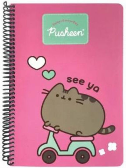 Back Me Up Spiral School Notebook Ruled B5 70 Paper Sheets 2 Subjects The Cat See Ya