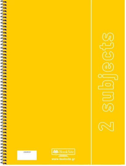 Booksite Spiral Ruled Notebook A4 2 Subjects Yellow