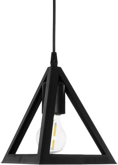 GloboStar Triangle Hängelampe Schwarz mit Fassung E27 24x24x86cm.