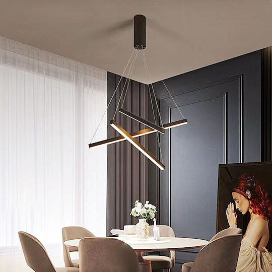 Home Lighting Κρεμαστό Φωτιστικό Μαύρο LED με Ρυθμιζόμενο Λευκό Φως 60x16x16εκ.