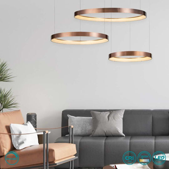 Home Lighting Amaya Κρεμαστό Φωτιστικό Χάλκινο LED με Θερμό Λευκό Φως 80x5x100εκ.
