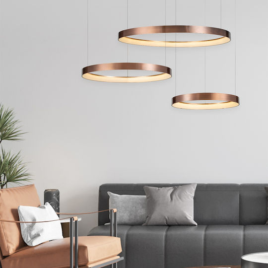 Home Lighting Amaya Κρεμαστό Φωτιστικό Χάλκινο LED με Θερμό Λευκό Φως 80x5x100εκ.