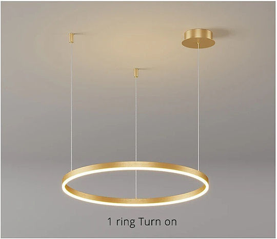 Home Lighting Κρεμαστό Φωτιστικό Χρυσό LED με Ρυθμιζόμενο Λευκό Φως 80x100x100εκ.
