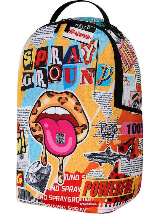 Sprayground Lips Magazine Collage Σχολική Τσάντα Πλάτης Γυμνασίου - Λυκείου Πολύχρωμη 29 x 15 x 46εκ