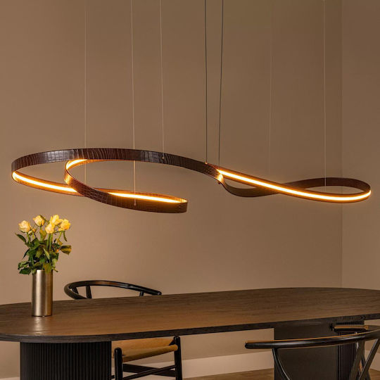 Lucide Lightning Slalom Κρεμαστό Φωτιστικό Καφέ LED με Ρυθμιζόμενο Λευκό Φως