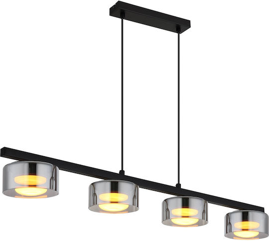 Globo Lighting Black Ceiling Light for 4 GX53 Bulbs 90x13x110cm