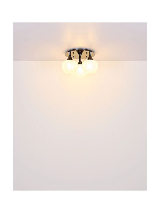 Globo Lighting Πλαφονιέρα Οροφής Διάφανη με Ντουί E27