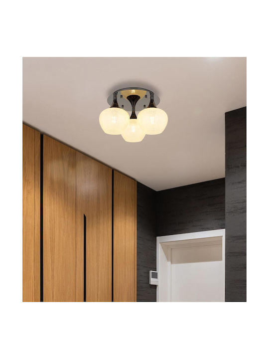Globo Lighting Πλαφονιέρα Οροφής Διάφανη με Ντουί E27
