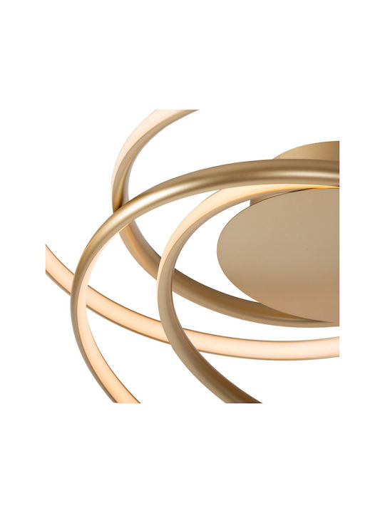 Lucide Lightning Sardana Πλαφονιέρα Οροφής Χρυσή με Ενσωματωμένο LED