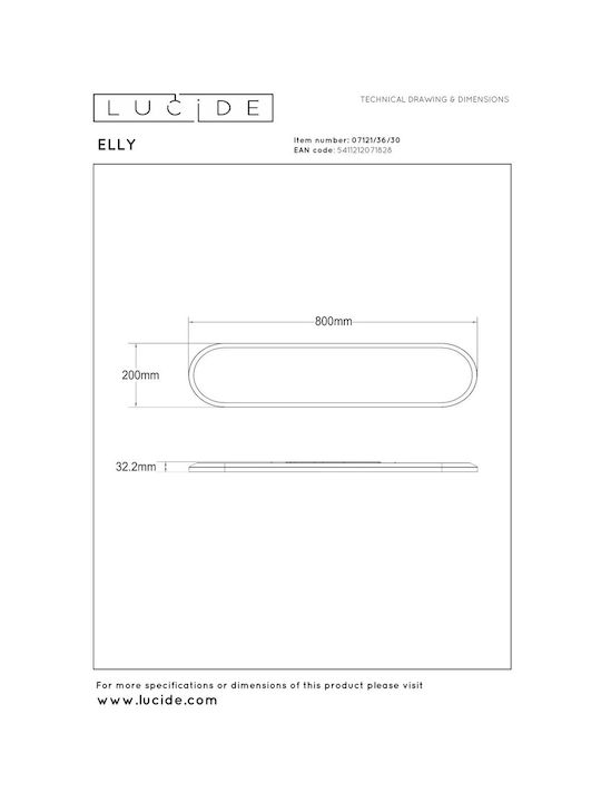 Lucide Lightning Elly Plafonieră de Tavan cu LED Integrat