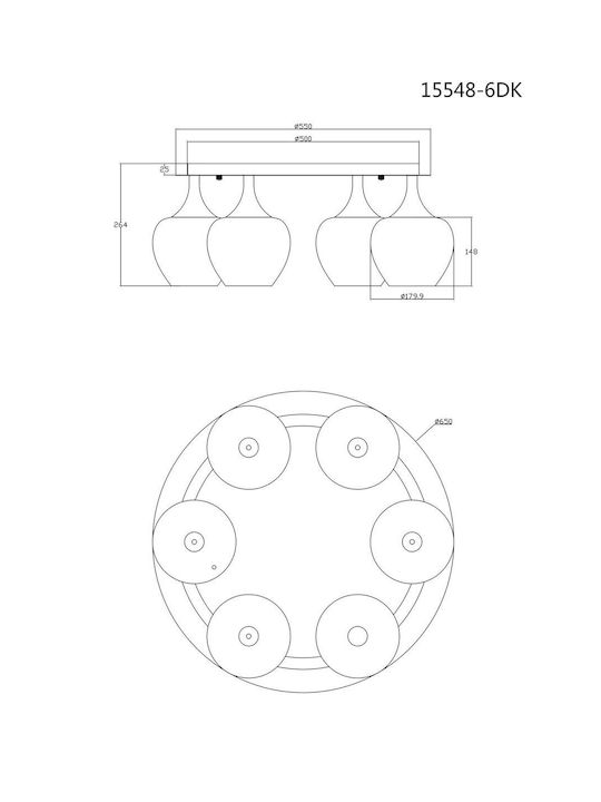 Globo Lighting Ceiling Mount Light Transparent with Socket E27