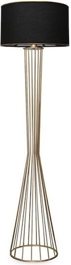 Megapap Clarke Floor Lamp H155xW38cm. with Socket for Bulb E27 Black