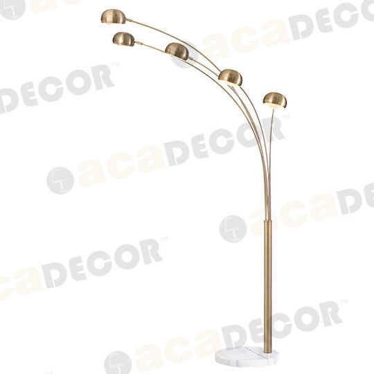 Aca Markella Stehlampe Höhe 198xLänge 115cm mit Lampenbirnensockel für E14 Bronze