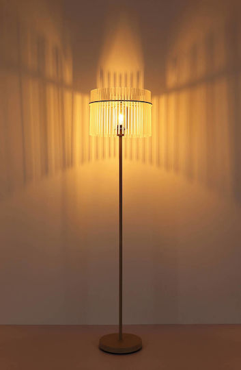 Globo Lighting Floor Lamp Height 152cm with Lamp Bulb Base E27 Beige