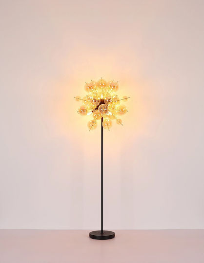 Globo Lighting Floor Lamp H155xW55cm. with Socket for Bulb E14 Black