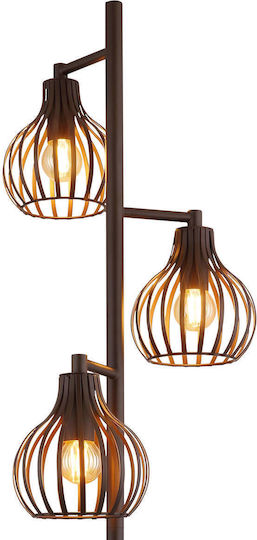 Globo Lighting Φωτιστικό Δαπέδου Υ161εκ. με Ντουί για Λαμπτήρα E14 Πορτοκαλί