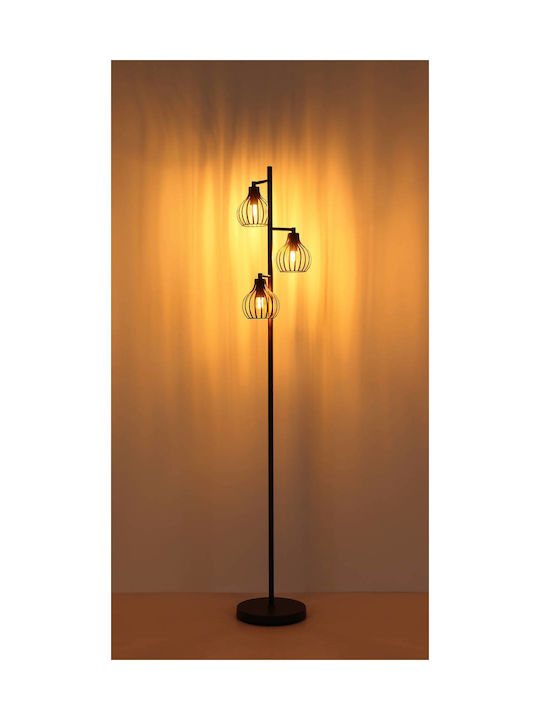 Globo Lighting Floor Lamp H161cm with E14 Bulb Base Orange