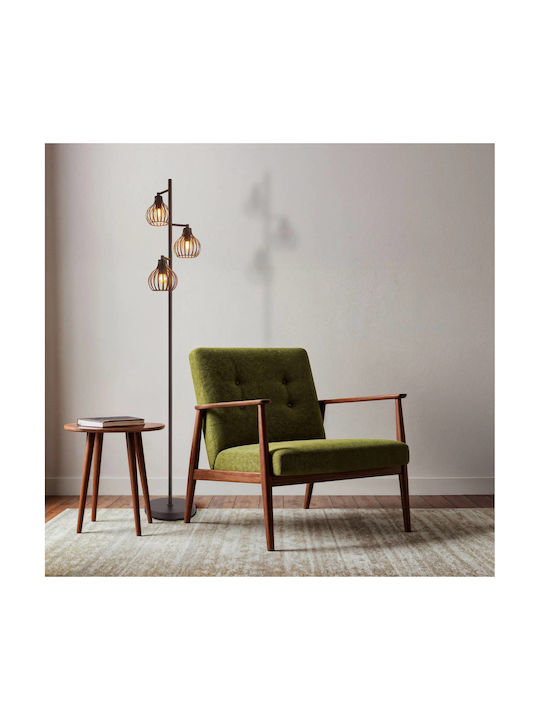 Globo Lighting Floor Lamp H161cm with E14 Bulb Base Orange